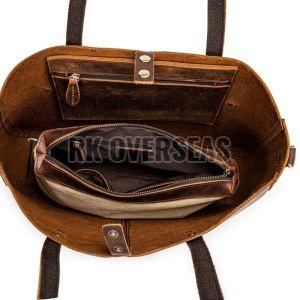 Ladies Dark Brown Leather Tote Bag