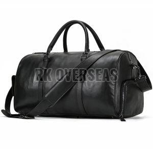 Black Leather Duffle Bag