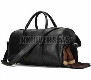 Black Leather Duffle Bag