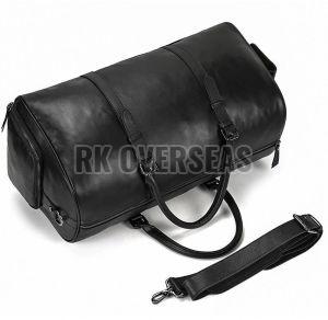Black Leather Duffle Bag
