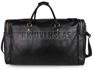Black Genuine Leather Duffle Bag