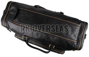 Black Genuine Leather Duffle Bag