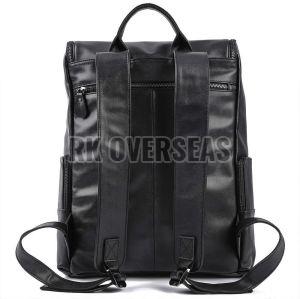 Ladies Plain Black Leather Backpack Bag