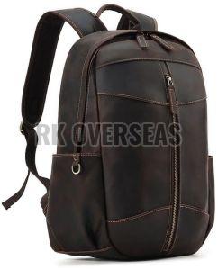 Leather Brown College Backpack Bag