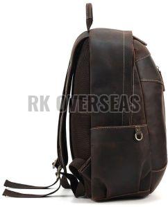 Leather Brown College Backpack Bag