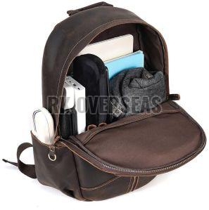 Leather Brown College Backpack Bag