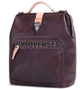 Reddish Brown Leather Backpack Bag