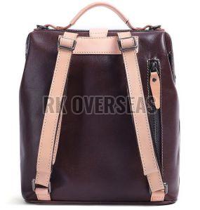 Reddish Brown Leather Backpack Bag