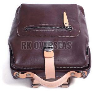 Reddish Brown Leather Backpack Bag