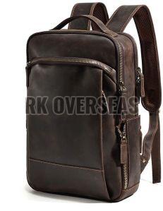 Dark Brown Leather Backpack Bag