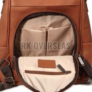Designer Brown Leather Backpack Bag