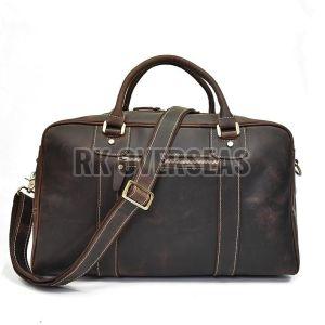 Brown Leather Duffle Bag