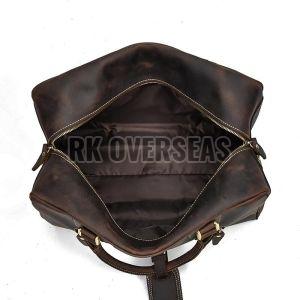Brown Leather Duffle Bag