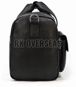 Leather Black Travel Duffle Bag