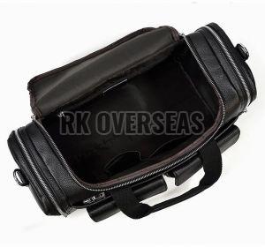 Leather Black Travel Duffle Bag