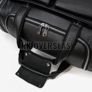 Leather Black Travel Duffle Bag