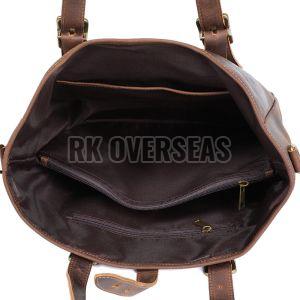Ladies Brown Leather Tote Bag