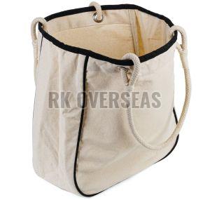 Plain Cream Cotton Canvas Tote Bag