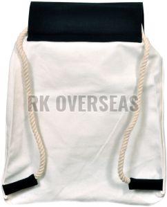 White Cotton Canvas Backpack Bag