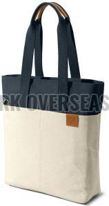 Black and Cream Cotton Canvas Tote Bag
