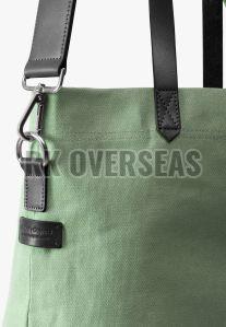 Light Green Cotton Canvas Tote Bag