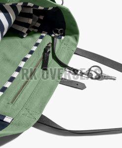 Light Green Cotton Canvas Tote Bag