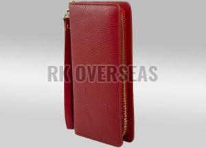 Ladies Red Hand Leather Wallet