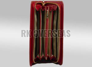 Ladies Red Hand Leather Wallet