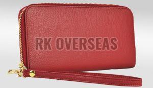 Ladies Plain Red Leather Wallet