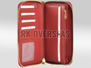 Ladies Plain Red Leather Wallet