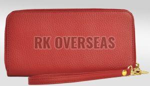 Ladies Plain Red Leather Wallet
