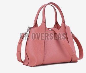 Fashionable Pink Ladies Leather Handbag