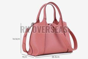 Fashionable Pink Ladies Leather Handbag