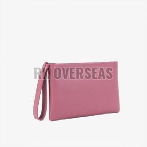 Ladies Pink Leather Pouch Purse