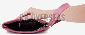 Ladies Pink Leather Pouch Purse