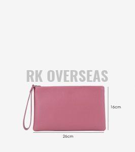 Ladies Pink Leather Pouch Purse