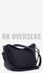Ladies Black Plain Leather Handbag