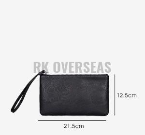 Ladies Black Leather Pouch Purse