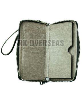 Ladies Plain Light Green Leather Wallet