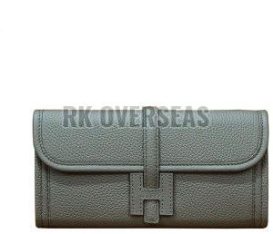 Ladies Designer Pista Green Leather Wallet