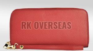 Ladies Plain Red Leather Wallet