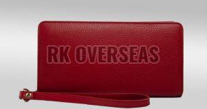 Ladies Red Hand Leather Wallet