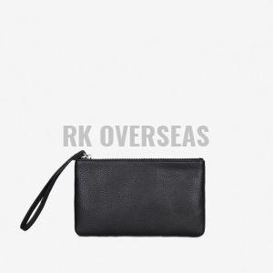 Ladies Black Leather Pouch Purse