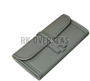 Ladies Designer Pista Green Leather Wallet