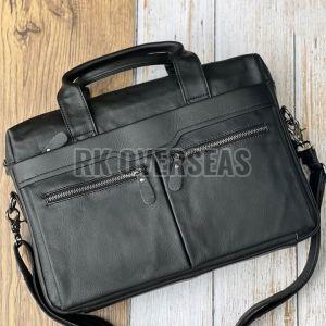 Office Black Leather Laptop Bag