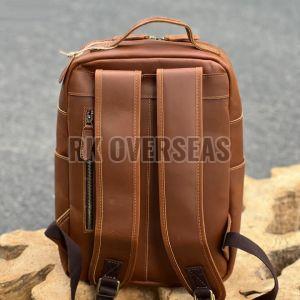 Fancy Brown Leather Backpack Bag