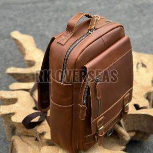 Fancy Brown Leather Backpack Bag