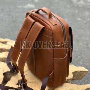 Fancy Brown Leather Backpack Bag
