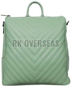 Ladies Sea Green Leather Backpack Bag