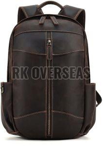 Leather Brown College Backpack Bag
